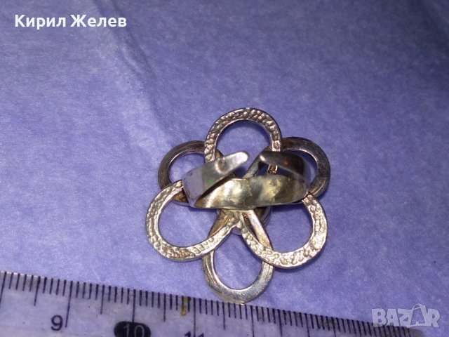 ПРЕКРАСЕН СРЕБЪРЕН ВИНТИДЖ АРТ ПРЪСТЕН ЦВЕТЕ СРЕБРО 925 РЕГУЛИРУЕМ МОДЕЛ АЖУРНА РЪЧНАизработка 40614, снимка 12 - Пръстени - 42614146