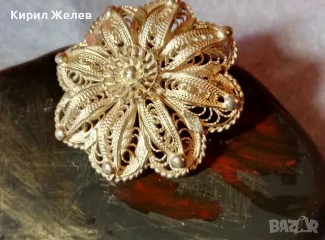 ПРЕКРАСНА СТАРА ФИЛИГРАННА СРЕБЪРНА БРОШКА ЦВЕТЕ СРЕБРО 900 НЕЖНА РЪЧНА МАЙСТОРСКА ИЗРАБОТКА 47964, снимка 6 - Антикварни и старинни предмети - 48476769