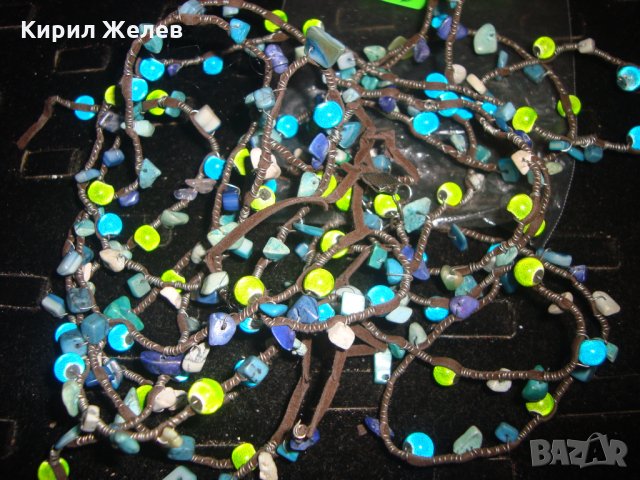 ПЪСТРОЦВЕТНИ КАМЪНИ и МИНЕРАЛИ АРТ НАНИЗ КОЛИЕ ОТЪРЛИЦА ХЕНД-МЕЙД МЪНИСТА 4471, снимка 4 - Колиета, медальони, синджири - 31451096