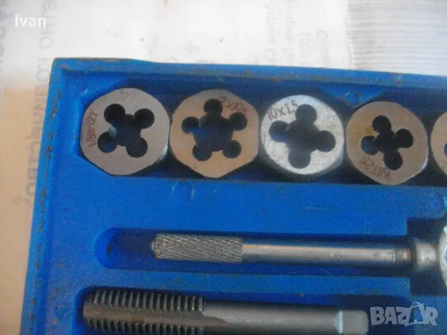 НОВ НЕМСКИ РЕЗБОНАРЕЗЕН КОМПЛЕКТ 22 БРОЯ РЗБОНАРЕЗНИ ПЛАШКИ И МЕТЧИЦИ М3-М12 ВЪНШНИ/ВЪТРЕШНИ РЕЗБИ, снимка 12 - Други инструменти - 48922465