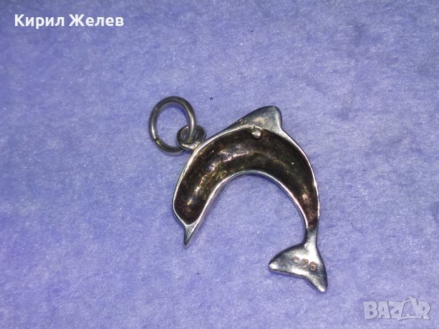 ЧУДЕСЕН СРЕБЪРЕН ДЕЛФИН ПЕНДАНТ СРЕБРО 925 АНГЛИЯ МЕДАЛЬОН ФИНА РЪЧНА ХУДОЖЕСТВЕНА ИЗРАБОТКА 40577, снимка 8 - Колиета, медальони, синджири - 42763010
