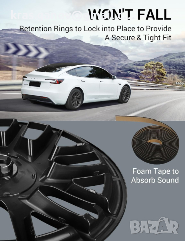 BASENOR 2024 Tesla Model 3 Тас на колело 18-инчов капак на главината Капак на главината на колелот, снимка 7 - Аксесоари и консумативи - 44623181