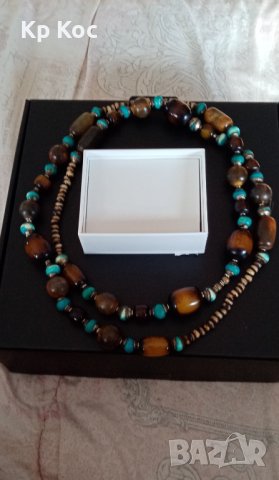 Актуален дървен гердан, снимка 8 - Колиета, медальони, синджири - 39411742