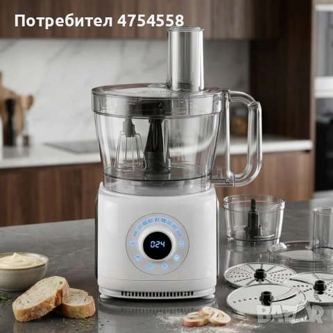 Кухненски робот 12 в 1 с LCD дисплей, 1000W – Смесва, реже, мели и прави смути за секунди, снимка 3 - Кухненски роботи - 54159319