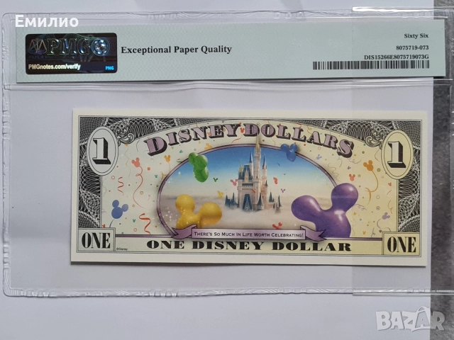 USA. $ 1 DISNEY DOLLAR 2009 PMG 66, снимка 2 - Нумизматика и бонистика - 52817066