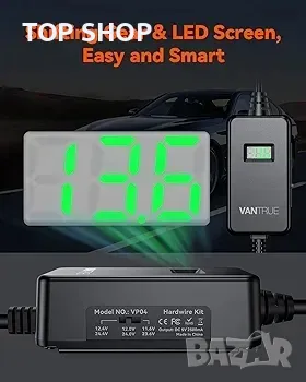 VANTRUE 10ft USB OBD тип C захранващ кабел с LED дисплей, снимка 3 - Друга електроника - 48735200