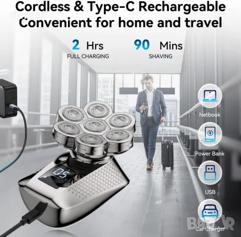 5 в 1 Комплект електрическа самобръсначка за мъже, снимка 4 - Електрически самобръсначки - 49811104