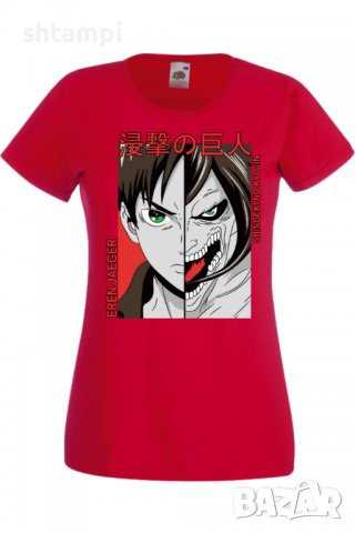 Дамска тениска Attack on Titan Eren Jaeger 01,Анимация,игра,Празник,Повод., снимка 3 - Тениски - 38047866