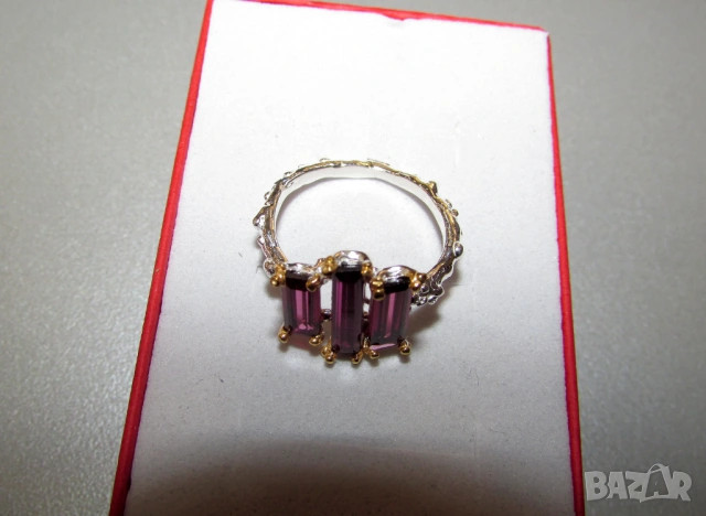 Аквамарин и родолит, снимка 6 - Колиета, медальони, синджири - 53044569