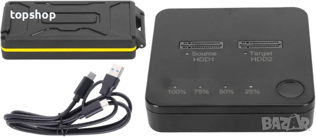Дубликатор за M.2 SSD, 2 слота 1Gbps високоскоростно офлайн клониране на M.2 SATA SSD, Type-C - SATA, снимка 6 - Кабели и адаптери - 50649723