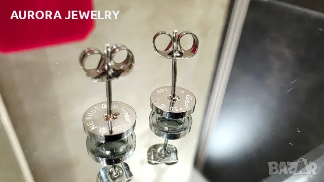 CARTIER Love White Gold Stud Дамски Обеци, снимка 6 - Обеци - 56307574