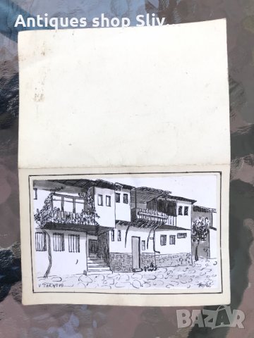 Стара ръчно рисувана картичка №1027, снимка 3 - Антикварни и старинни предмети - 34546423