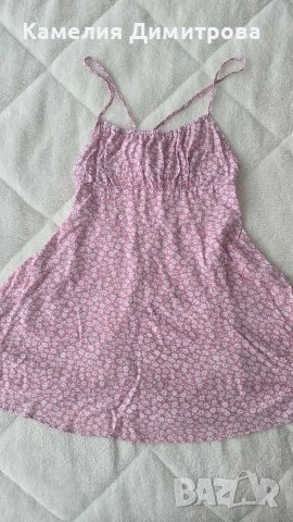 Розова лятна рокличка на цветя – лека и ефирна, снимка 2 - Рокли - 53301143