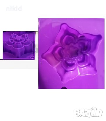  Звезда голямо цвете на пластове дълбок силиконов молд форма кексче мъфин гипс шоколад сапун свещ