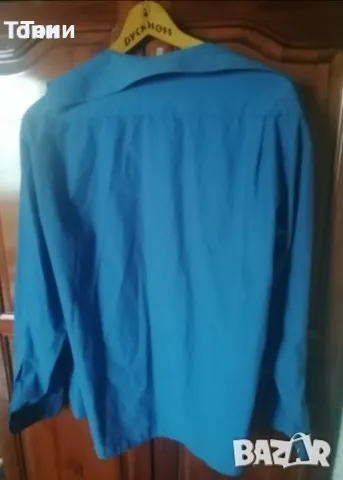 Нова Мъжка Синя Риза с Дълъг Ръкав М, снимка 7 - Ризи - 48842272