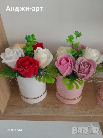 нежни букети от сапунени рози , снимка 6 - Изкуствени цветя - 48884503