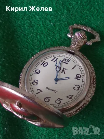 ВИНТИДЖ КВАРЦОВ ДЖОБЕН ЧАСОВНИК с ОРНАМЕНТИРАН КАПАК РАБОТЕЩ 22066, снимка 13 - Джобни - 32904202
