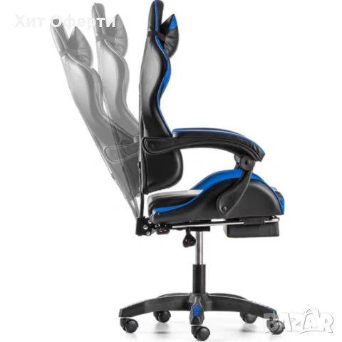 copy of Геймърски стол с регулируема височина, лумбална възглавница и метална основа, снимка 5 - Столове - 53249503