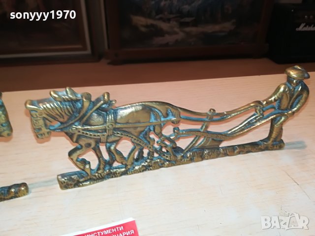 ОРАН-КОНЕ Х 2БР МЕД/МЕСИНГ-ВНОС АНГЛИЯ 1605222057, снимка 2 - Антикварни и старинни предмети - 36782557