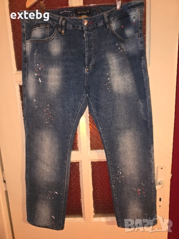 PHILIPP PLEIN оригинални сини мъжки дънки разм.40, снимка 11 - Дънки - 51280433