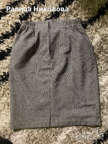 Дамска офис пола с висока талия пепит Л , снимка 6 - Поли - 52812658