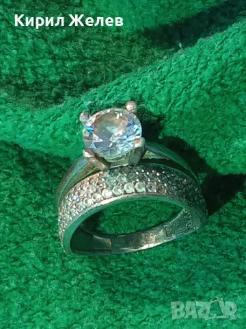 ПРЕКРАСЕН СКЪПОЦЕНЕН СРЕБЪРЕН ПРЪСТЕН СРЕБРО 925 с ГОЛЯМ БЛЕСТЯЩ ЦИРКОН и МНОГО МАЛКИ ЦИРКОНИ 305665, снимка 16 - Пръстени - 49981849