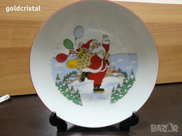 Стар български порцелан плато дядо Мраз