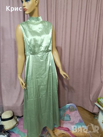 Сатенена рокля без ръкави, размер L, снимка 1 - Рокли - 44508083