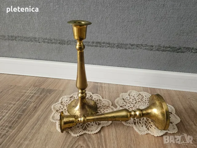 Австрийски месингови свещеници , снимка 2 - Антикварни и старинни предмети - 48833423