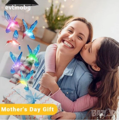 Многоцветна LED соларна лампа Колибри – Елегантно и екологично осветление за вашата градина и тераса, снимка 7 - Градински мебели, декорация  - 53877823