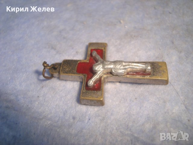 СТАРО БРОНЗОВО ПОСРЕБРЕНО РАЗПЯТИЕ КРЪСТЧЕ с ЕМАЙЛ-ЛАК 21238, снимка 10 - Антикварни и старинни предмети - 36903631