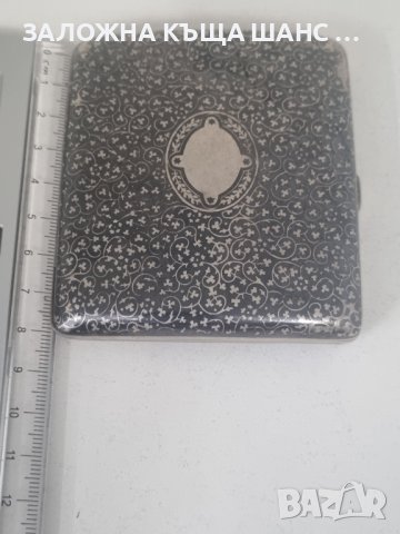 Сребърна табакера 900 проба с Niello, снимка 3 - Антикварни и старинни предмети - 40839521