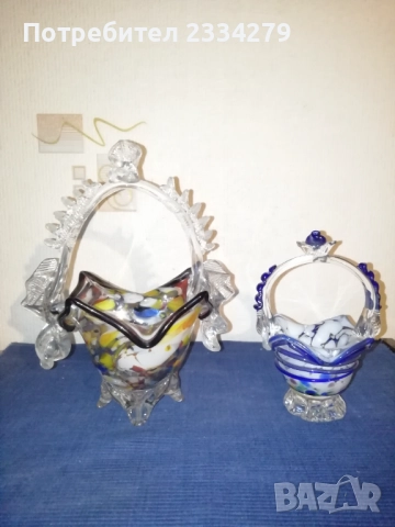 Старо духано стъклено изкуство, кристално цветно стъкло МУРАНО стил, ръчна изработка. , снимка 7 - Антикварни и старинни предмети - 52188078