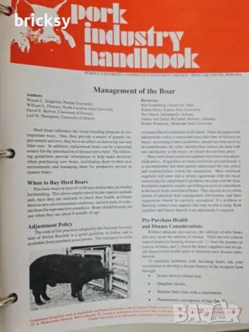 Англоезичен наръчник свинепроизводството Pork Industry handbook 1999, снимка 6 - Специализирана литература - 48988939