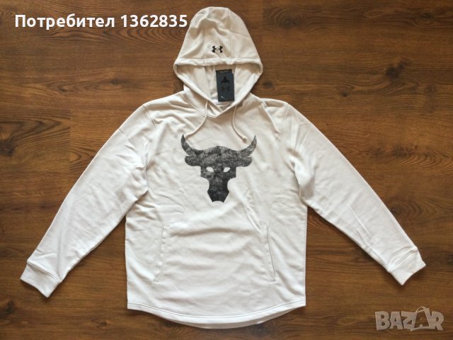 НОВ бежов суичър суитчър UNDER ARMOUR The Rock размер L от САЩ, снимка 2 - Суичъри - 42519768