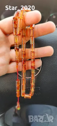 Броеница от огън кехлибар -02