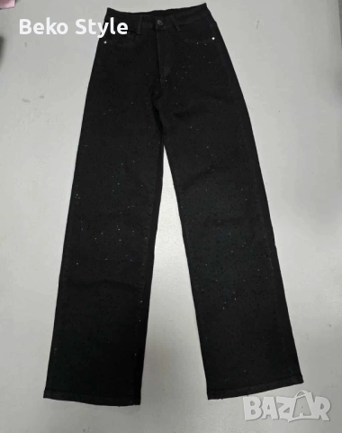 Черни дънки обсипани с камъчета