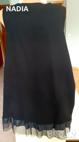 Рокля, с тюл и кожа, снимка 3 - Рокли - 37893621