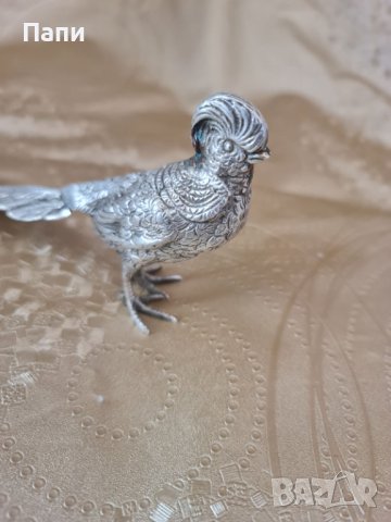 Сребърна фигура на фазан, снимка 11 - Антикварни и старинни предмети - 40664534