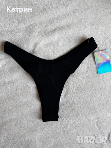 Дамско черно долнище на бански костюм Bershka