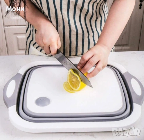 Многофункционална сгъваема дъска за рязане - леген с тапа, снимка 2 - Други - 53917902