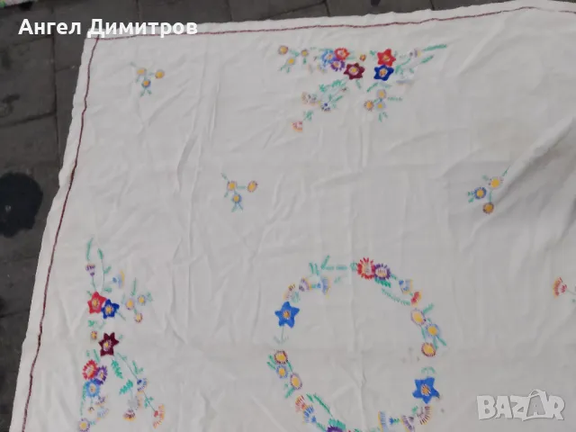 Голяма покривка бродерия , снимка 7 - Антикварни и старинни предмети - 47984478