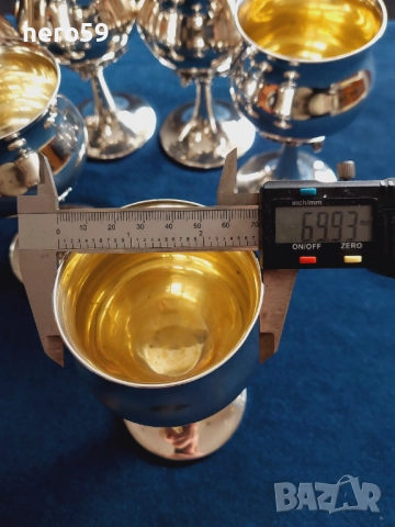 Два комплекта Сребърни чаши за вино,вода,проба 800 , снимка 12 - Чаши - 48824938