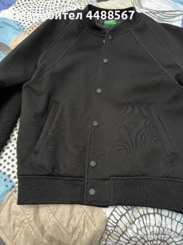 Мъжко черно яке тип бомбър, снимка 4 - Якета - 54086026