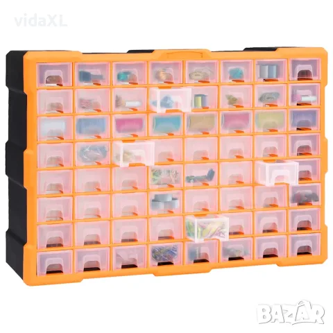 vidaXL Шкаф органайзер с 64 чекмеджета, 52x16x37,5 см, снимка 6 - Кутии за съхранение - 56146109