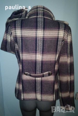 Палто в лилаво каре "Bon'a Parte" , снимка 8 - Палта, манта - 16606206