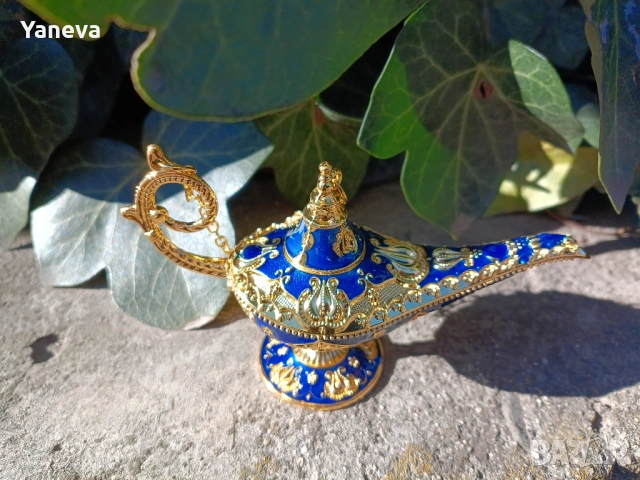 Лампата на Аладин , ароматна лампа в синьо и златно. , снимка 6 - Статуетки - 54283249