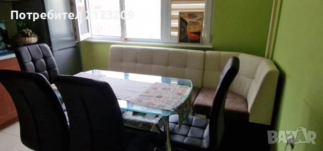 Стъклена трапезна маса с четири стола, снимка 2 - Маси - 53926993