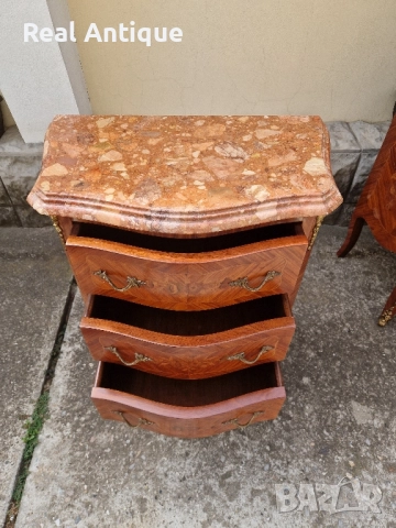 Комод скрин френски антикварен шкаф интарзия мрамор бронзови орнаменти , снимка 7 - Антикварни и старинни предмети - 51503480