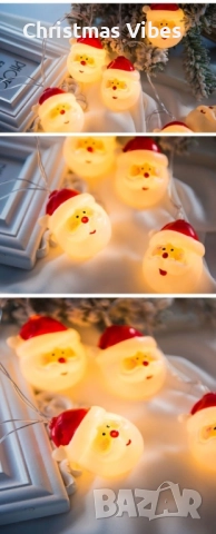 Коледна украса, светещи LED лампички с Дядо Коледа SD19, снимка 3 - Лед осветление - 52092729